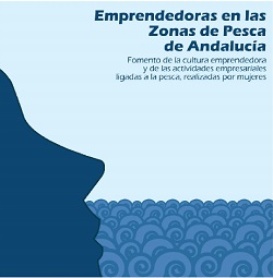 Logotipo emprendedoras en la zona de pesca de Andalucía