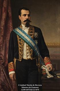 Cristóbal Martín de Herrera. Ministro de Fomento (12-09-1875 a 02-12-1875). Pintor: Ricardo Navarrete y Fos (Serpis, Alcoy, Alicante, 1834-Madrid, 1909). Foto: Valentín Álvarez.