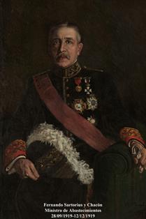 Fernando Sartorius y Chacón. Ministro de Abastecimientos (28-09-1919 a 12-12-1919). Pintor: Nazario Montero Madrazo (Madrid 1883-Orense 1963). Foto: Valentín Álvarez.