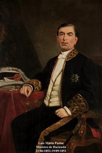 Luis María Pastor. Ministro de Hacienda (21-06-1853 a 19-09-1853). Pintor: Pablo Pardo (1852). Foto: Valentín Álvarez.