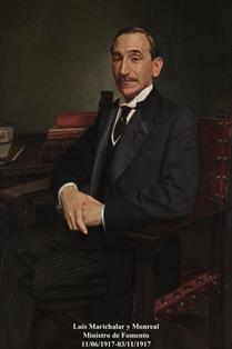 Luis Marichalar y Monreal. Ministro de Fomento (11-06-1917 a 02-11-1917). Pintor: Mariano Oliver Aznar (Zaragoza 1863-1927). Foto: Valentín Álvarez.