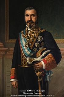 Manuel de Orovio Echagüe. Ministro de Fomento. (Periodos distintos 1865, 1866-1868 y 1875). Pintor: Ricardo Navarrete y Fos (Serpis, Alcoly, Alicante, 1834-Madrid, 1909). Foto: Valentín Álvarez.
