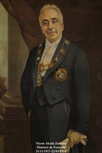 Niceto Alcalá Zamora. Ministro de Fomento (31-11-1917 a 22-03-1918). Pintor: Carlos Ruano Llopis (Orba, Alicante 1878-México 1950). Foto: Valentín Álvarez.