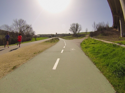 Cycle lane at the exit of the city of Burgos