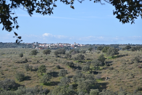 Panorama of Oliva de Plasencia from the Nature Trail