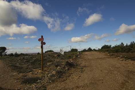 Start of the branch line, at the connection with stage 8, which continues in the direction of Albadalejo del Cuende