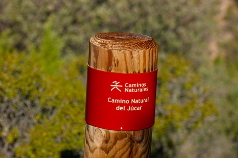 Detail of Camino Naturales waymarker