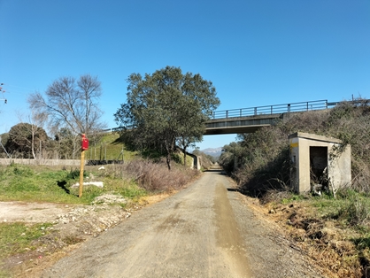 Pass under the road that leads up to Jarilla