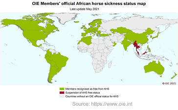 OIE Members' Official African Horse Sickness Map