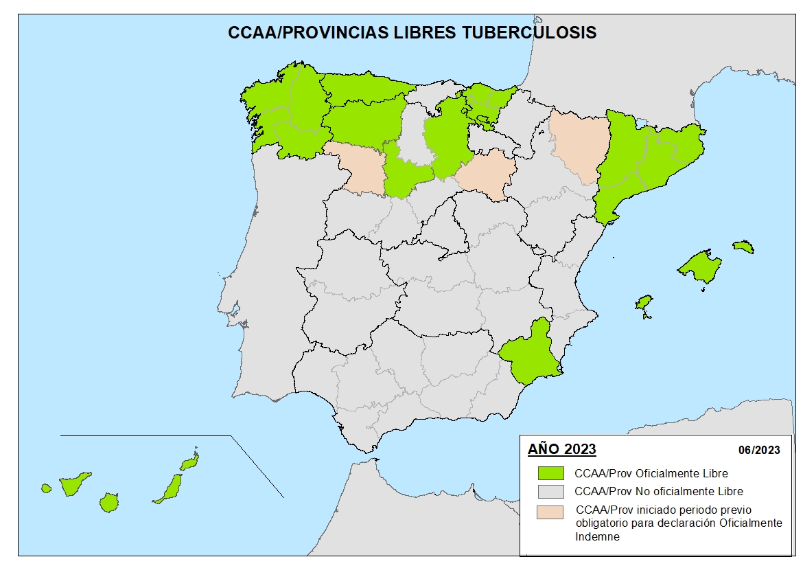 CCAA libres de Tuberculosis Bovina