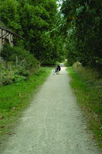 Bicicleta en el Camino Natural junto a la estación de Zúñiga