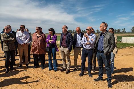 Hoy, en su visita a las obras de transformación de la zona regable del centro de Extremadura foto 2