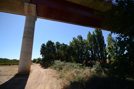 Paso bajo el viaducto de la carretera CM-3124 