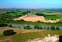 Panorámica de la ribera y del río Ebro desde los escarpes del Castellar