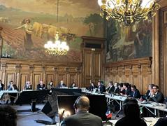 
				
			
				En su sexta reunión plenaria, en París 
			
				