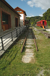 Tramo de la vía original del ferrocarril del Plazaola conservado en la estación de Lekumberri