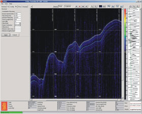 Imagen de un perfil obtenido con la ecosonda paramétrica TOPAS 018 visualizado en una aplicación informática